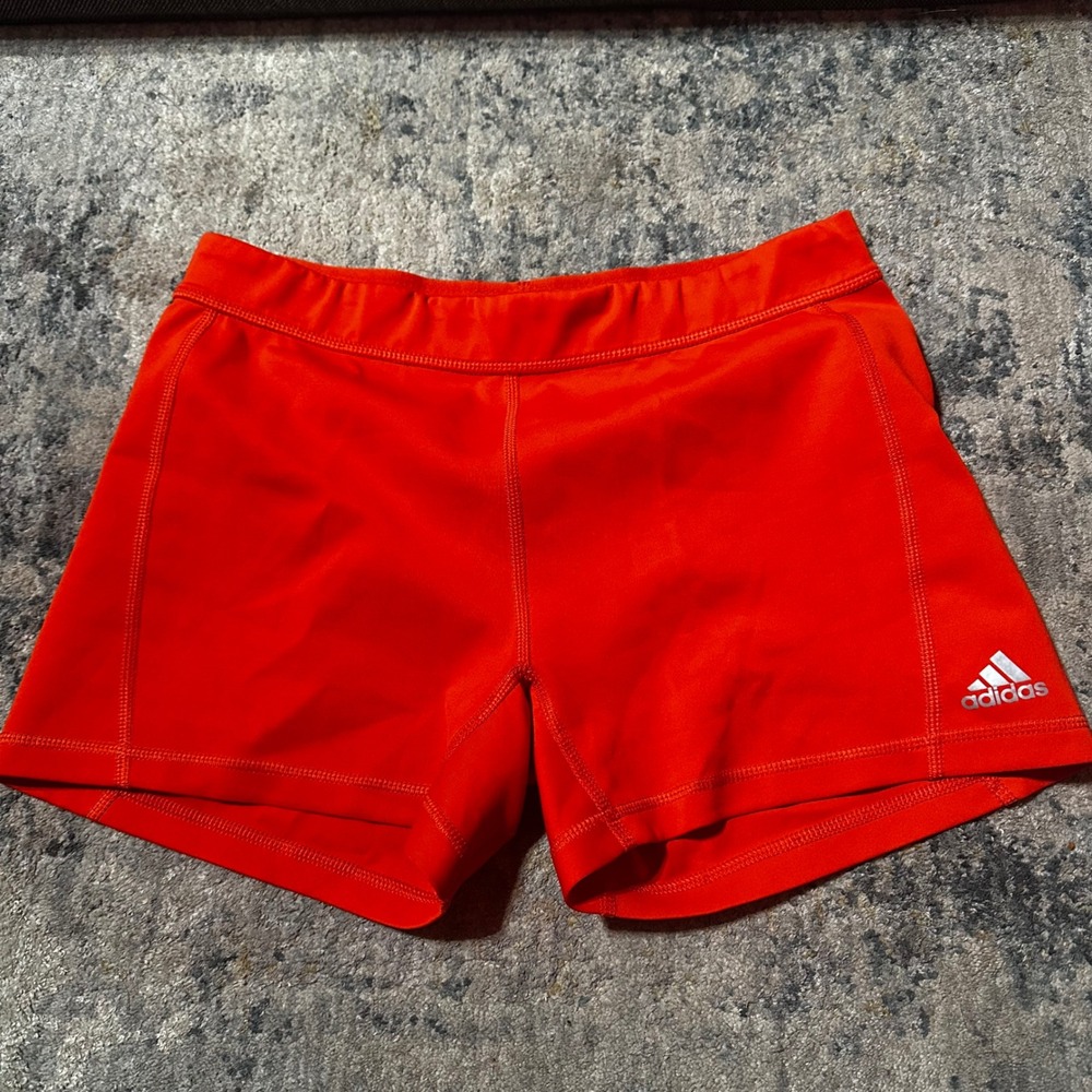 Adidas Techfit Climalite Orange Athletic Shorts Women's Size L Running Workout